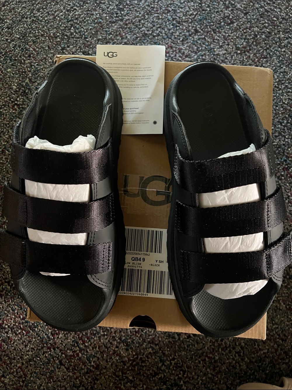 UGG golden glow slide sandals black women’s size 9 NEW with box - Picture 2 of 6